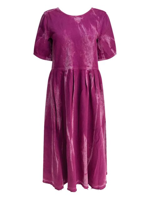 GANNI buckle-fastening pleated midi dress - Pink - zdjęcie produktu nr 1