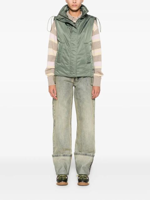 PINKO sleeveless zip-front gilet - Green