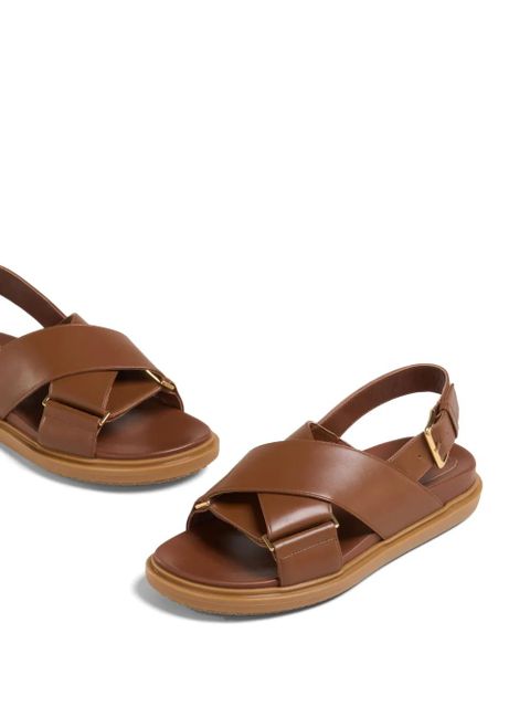 Marni Fussbet leather sandals - Brown