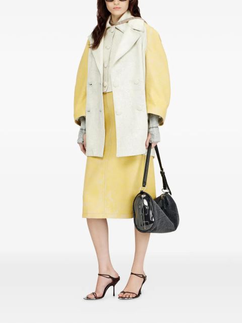 Diesel L-UPIN cocoon-sleeve double-breasted leather jacket - Neutrals - zdjęcie produktu nr 2