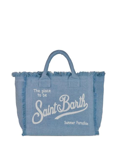 MC2 Saint Barth Collette fringed zip linen tote bag - Blue - zdjęcie produktu nr 2