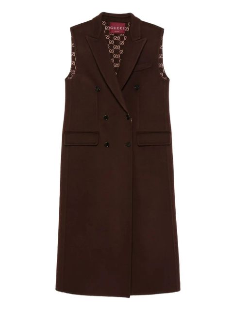 Gucci double-breasted sleeveless coat - Brown - zdjęcie produktu nr 1