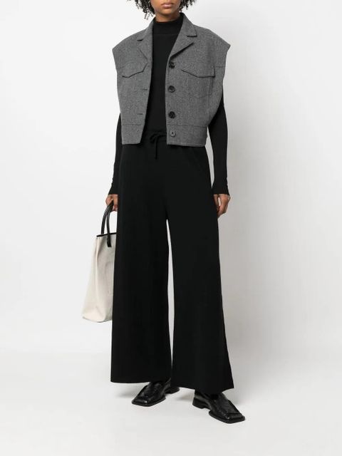 Jil Sander wide-leg knitted trousers - Black - zdjęcie produktu nr 2