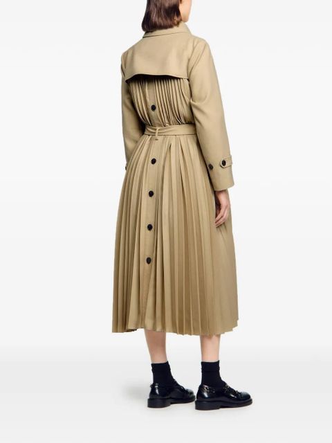 SANDRO belted double-breasted trench - Brown