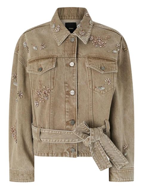 PINKO embellished denim jacket - Neutrals - zdjęcie produktu nr 1