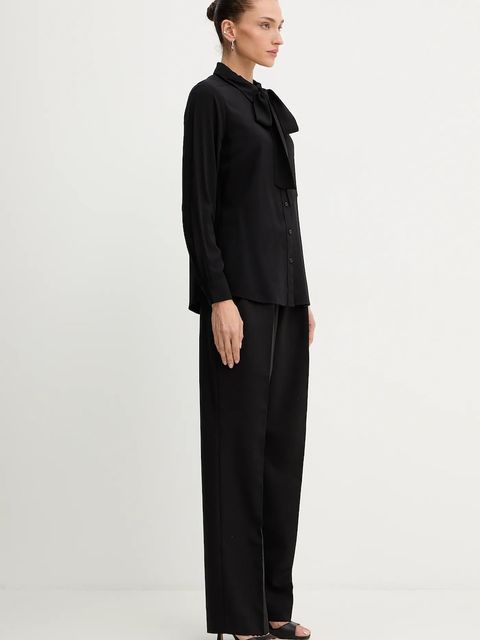 Silvian Heach koszula COMPARIS damska kolor czarny regular z kołnierzykiem klasycznym GPA25473CA