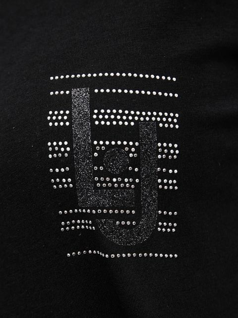 Liu Jo t-shirt bawełniany damski kolor czarny TF5287.JS923