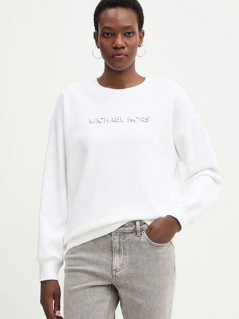 MICHAEL Michael Kors bluza bawełniana damska kolor beżowy z nadrukiem MR651Z64MY - zdjęcie produktu nr 1