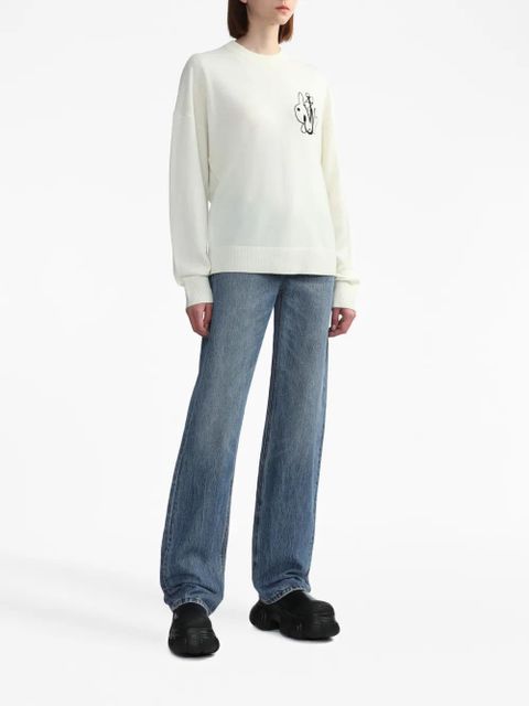 JW Anderson intarsia-knit logo jumper - White