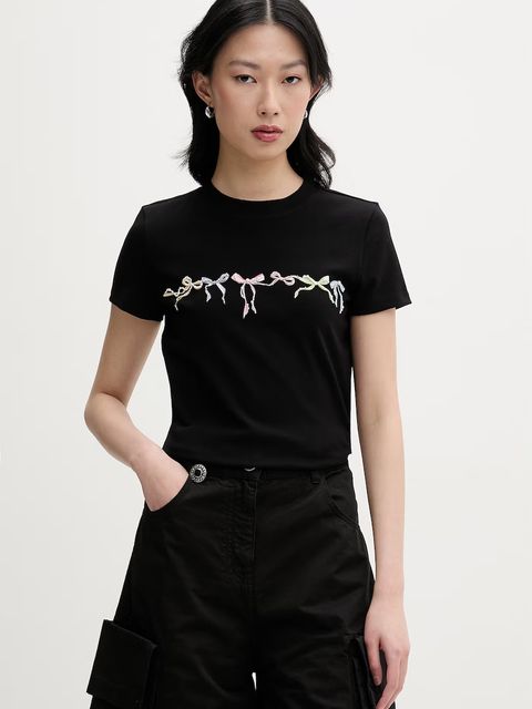 Miss Sixty T-shirt damski bawełniany z elastanem - zdjęcie produktu nr 2