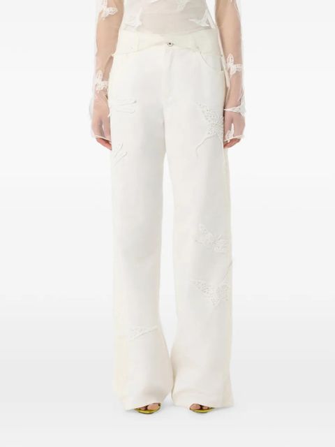 Blumarine butterfly lace jeans - White