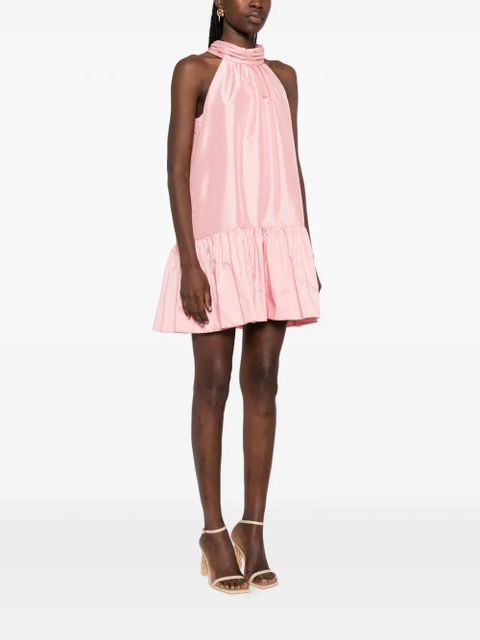 Simkhai ruffled mock-neck mini dress - Pink