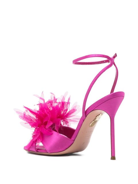 Aquazzura Poème feather-detail sandals - Pink