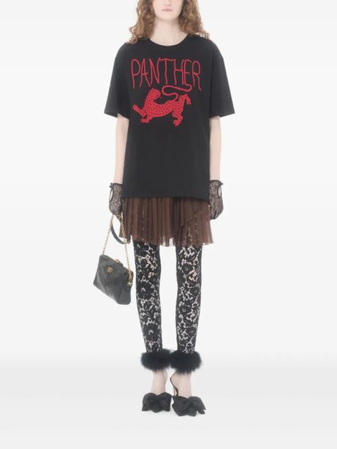 Valentino Garavani panther print cotton T-shirt - Black