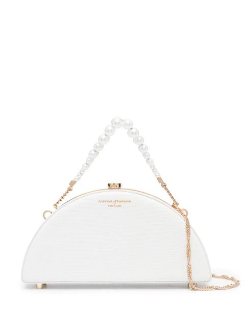 Aspinal Of London Luna pearl-embellished clutch bag - White - zdjęcie produktu nr 1