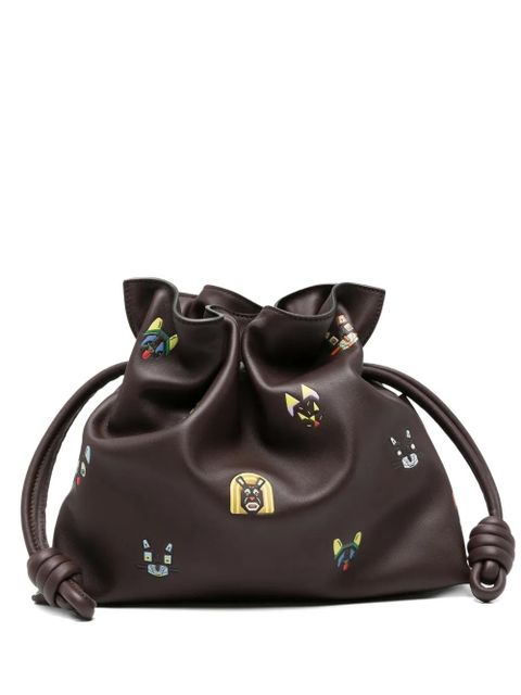 LOEWE medium Flamenco leather clutch bag - Brown - zdjęcie produktu nr 1