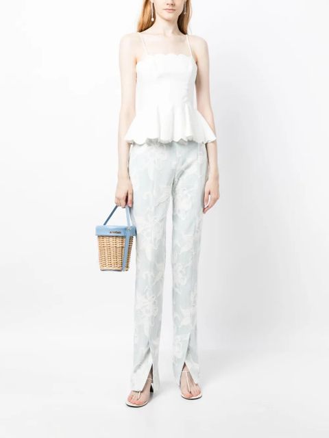 ZIMMERMANN floral-embroidery straight-leg jeans - Blue - zdjęcie produktu nr 2