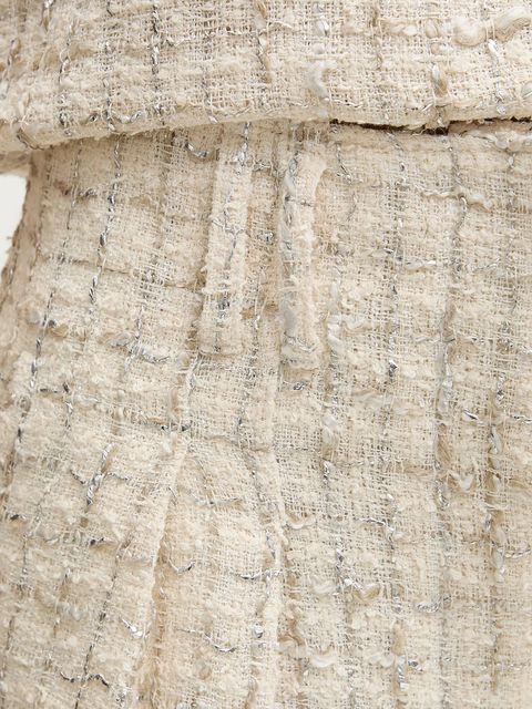 IRO szorty z domieszką lnu damskie kolor beżowy wzorzyste high waist WP30XAGA