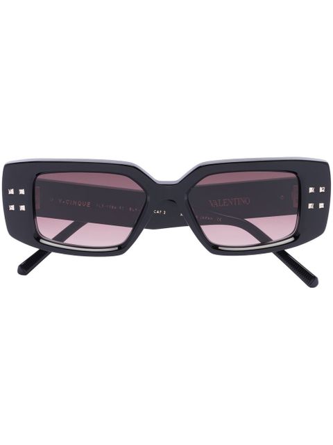 VALENTINO GARAVANI EYEWEAR Rockstud rectangle-frame sunglasses - Black - zdjęcie produktu nr 1