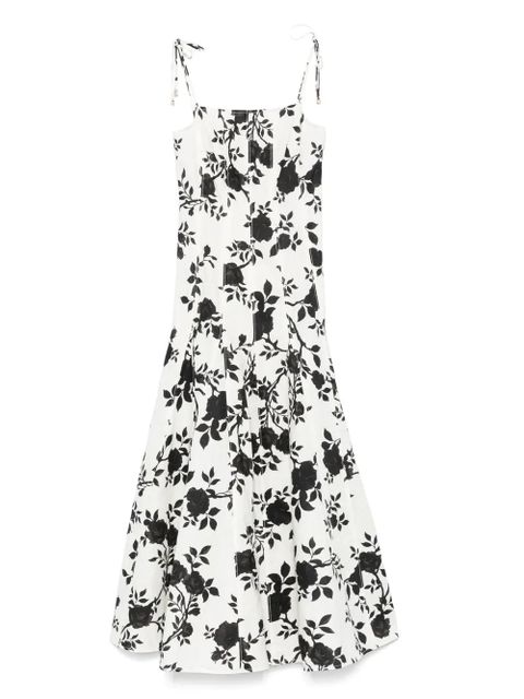 Self-Portrait floral-print midi dress - Neutrals - zdjęcie produktu nr 1