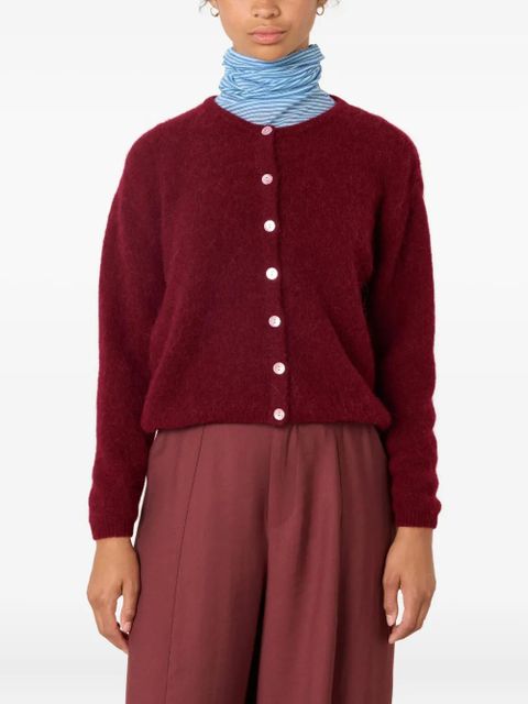 American Vintage Vitow button ribbed cardigan - Red