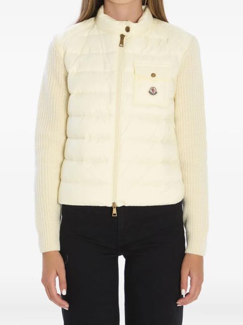 Moncler padded-front chest-pocket cardigan - White - zdjęcie produktu nr 1