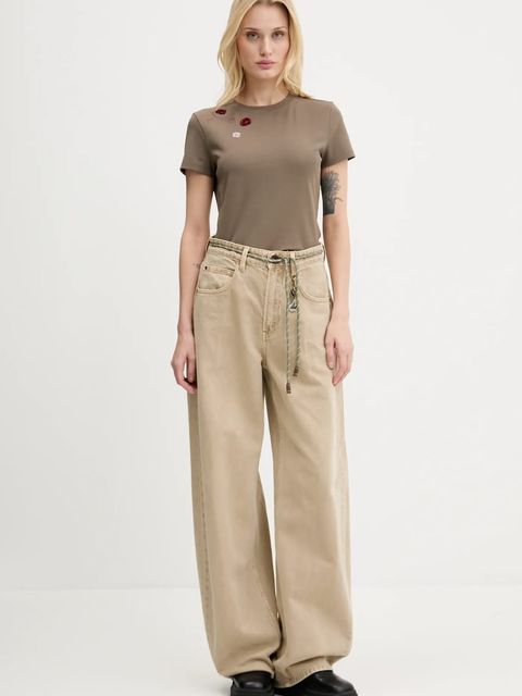 Miss Sixty t-shirt damski kolor brązowy 6S2SJ06900