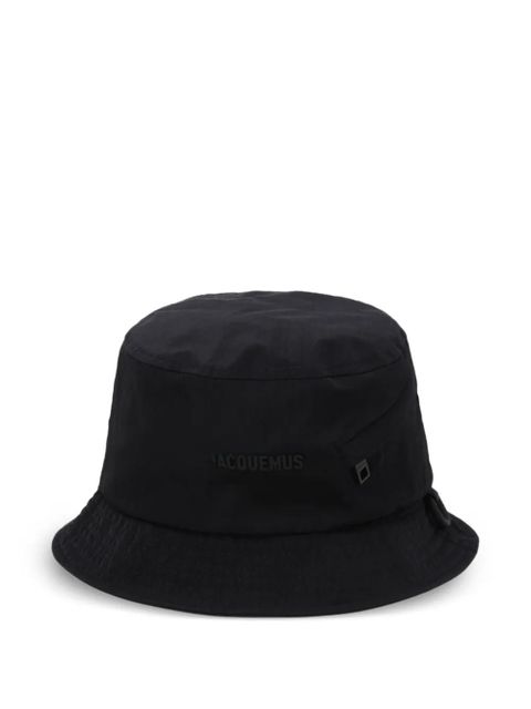 Jacquemus logo-lettering bucket hat - Black - zdjęcie produktu nr 1