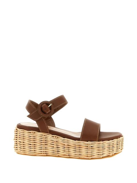 Gianvito Rossi Cestino leather sandals - Brown - zdjęcie produktu nr 1