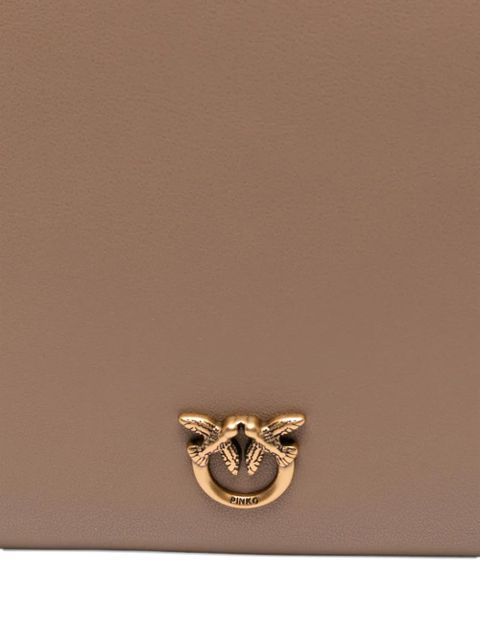 PINKO mini Flat leather cross body bag - Neutrals