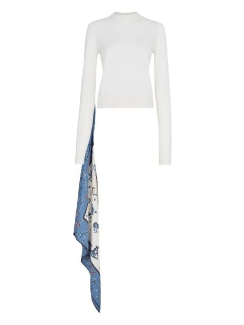 FENDI silk-panel wool jumper - White - zdjęcie produktu nr 1