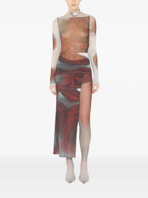 Jean Paul Gaultier Blurry Roses top - Red