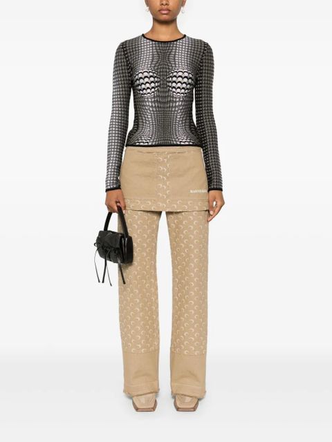 Marine Serre moon jacquard sweater - Grey - zdjęcie produktu nr 2