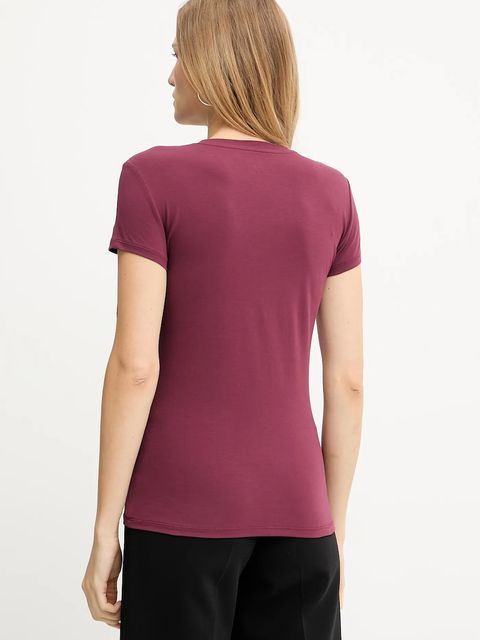 Armani Exchange t-shirt damski kolor bordowy XW001458 AF16294
