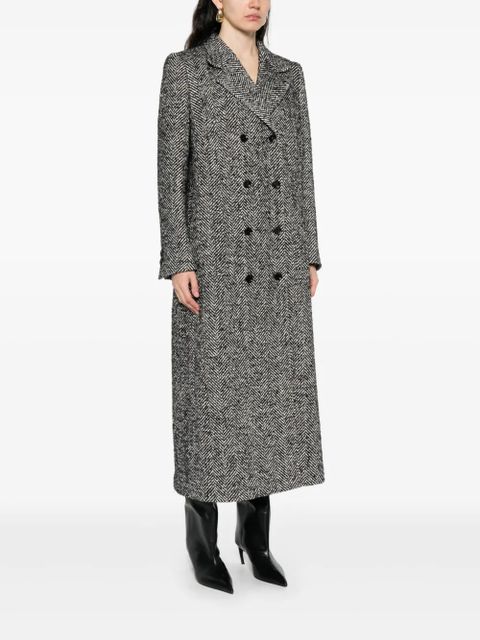 Dolce & Gabbana herringbone double-breasted coat - Grey