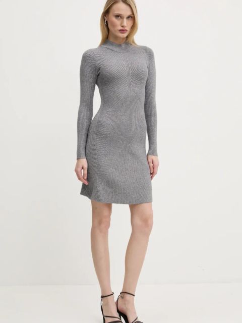 Never Fully Dressed sukienka Mini Suki kolor szary mini dopasowana NFDKN602