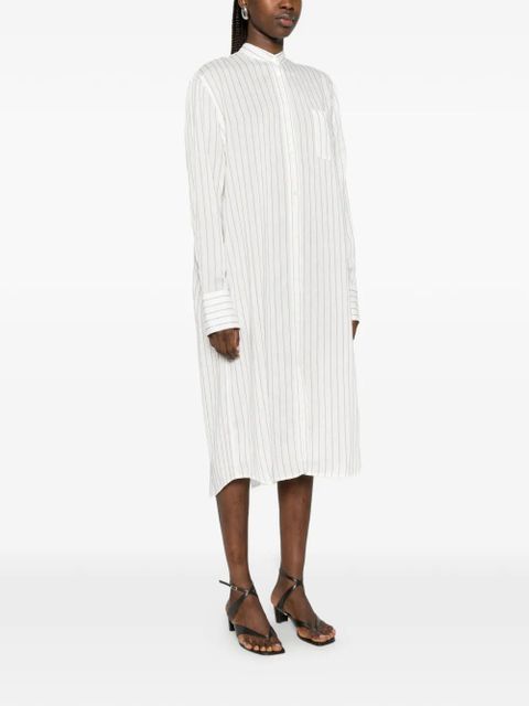 TOTEME striped shirt midi dress - White