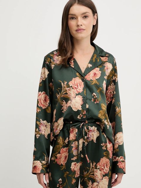 Lauren Ralph Lauren piżama damska kolor zielony satynowa ILN72461