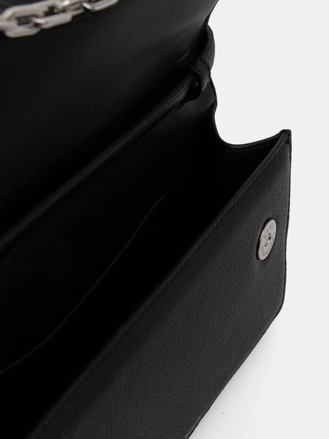 Karl Lagerfeld torebka skórzana kolor czarny A1W30446 - zdjęcie produktu nr 2