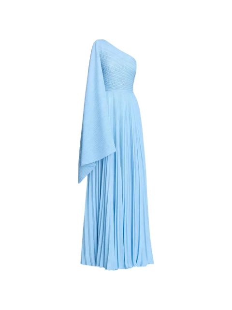 Solace London The Maci pleated one-shoulder maxi dress - Blue - zdjęcie produktu nr 1