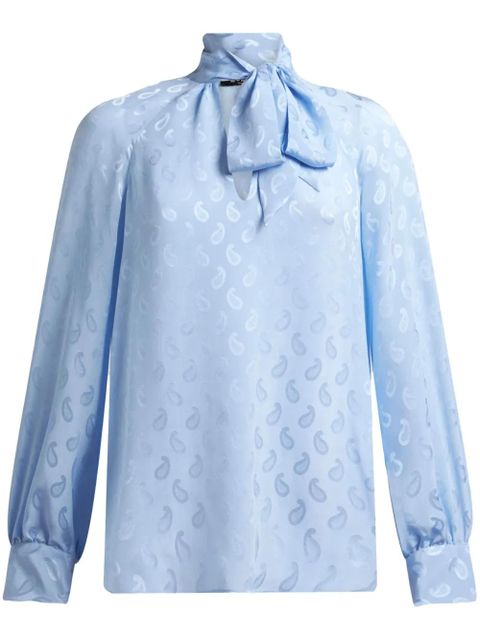 ETRO paisley-jacquard silk blouse - Blue - zdjęcie produktu nr 1