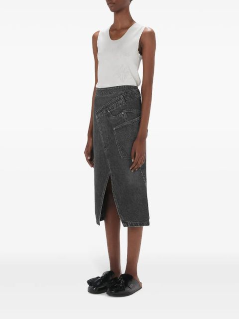 JW Anderson twisted denim midi skirt - Grey - zdjęcie produktu nr 2