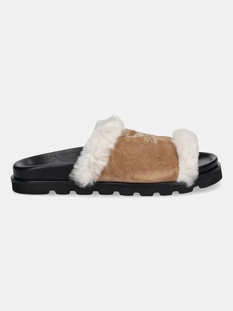 ZADIG&VOLTAIRE klapki zamszowe Teddy damskie kolor brązowy SWCT02081