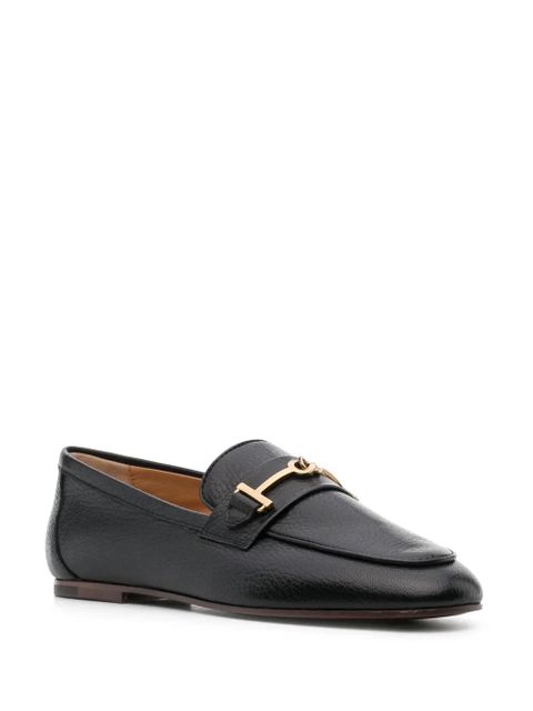 Tod's logo-plaque leather loafers - Black
