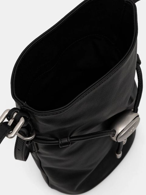 Trussardi torebka skórzana kolor czarny Z600E005977N