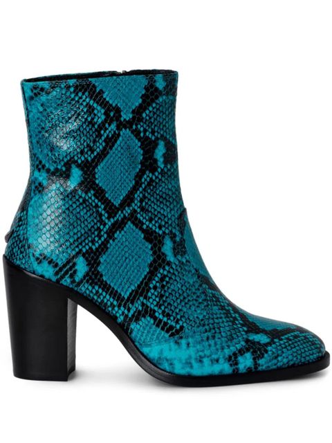 Zadig&Voltaire Preiser 85mm snakeskin-effect ankle boots - Blue - zdjęcie produktu nr 1
