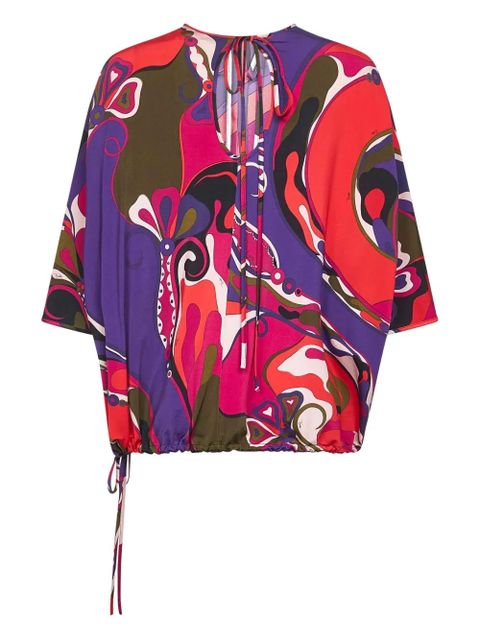 PUCCI Orchidee-print blouse - Red