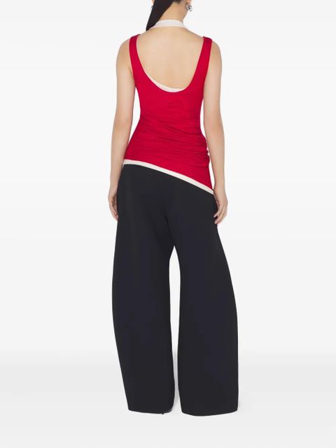 Jean Paul Gaultier ribbed twisted double-layer tank top - Red