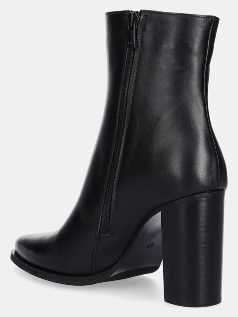 Answear.LAB botki skórzane kolor czarny na słupku