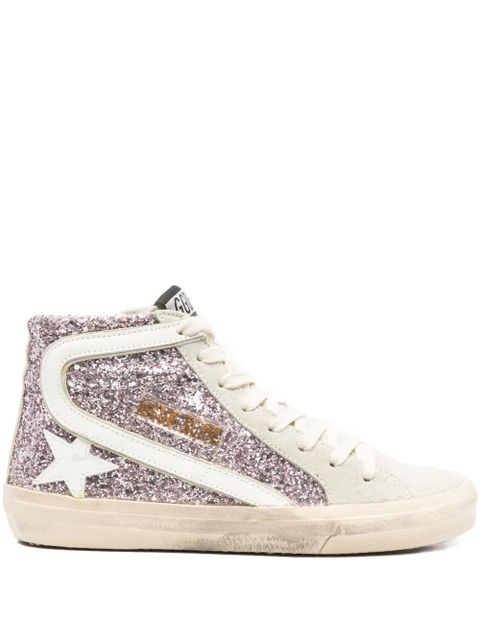 Golden Goose glitter-panel high-top sneakers - Pink - zdjęcie produktu nr 1